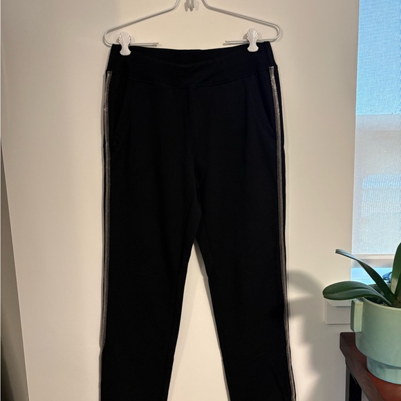 Black Jogger Pants with Caviar Stripes - Picture 2 of 6